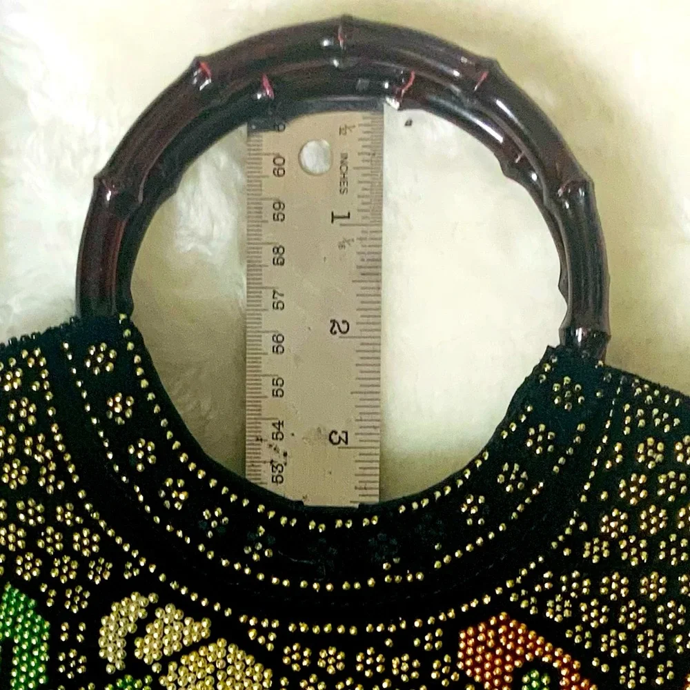 VINTAGE Texturized Floral Hobo Handbag